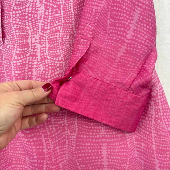 Soft Surroundings Blouse Top Womens Size L Pink Ombre Hi Low Tunic 3/4 Sleeve - Picture 8 of 11